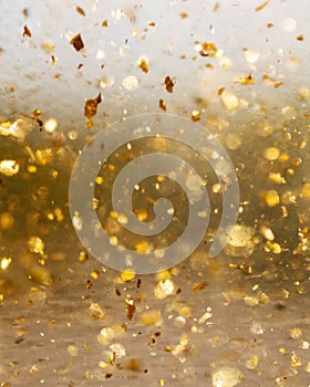 Golden abstract motion and blur background .