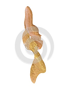 Golden abstraction on a white background