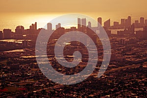 Sunset over downtown Miami