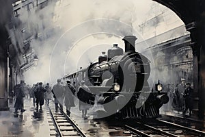 Golden Age Glory: A Monotype Ode to Railway\'s Past