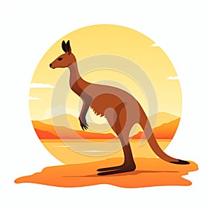 Golden Age Illustration: Kangaroo On The Beach