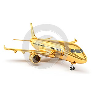 Golden airplane, aviation