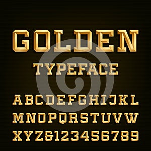 Golden Alphabet Vector Font.
