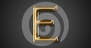 Golden alphabetical font E illustration