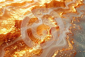Golden and amber abstract geological surface macro nature wallpaper background