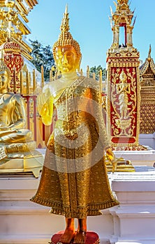 Golden amber buddha at Wat Doi Suthep Chiang Mai Thailand