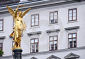 Golden angel statue Johann Andreas von Liebenberg monument in Vienna