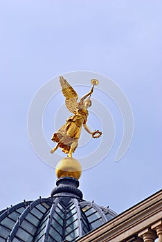 Golden angel on the top of the dome.