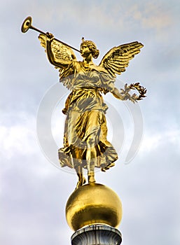 Golden Angel on top of the monument in Dresden Germany