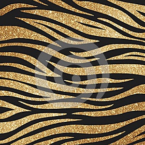Zlatý zviera vytlačiť lesk vzor na tmavý textúra digitálne 