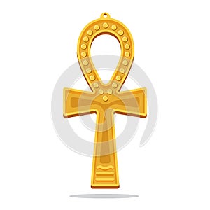 Golden Ankh Egyptian Cross. Life Giving Object
