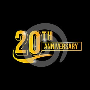 Golden anniversary 20th celebration business logo