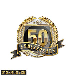 Year anniversary gold badge logo photo