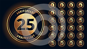 Golden anniversary labels and emblems big set