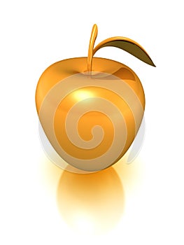 Golden apple, isolated