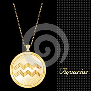 Golden Aquarius Medallion
