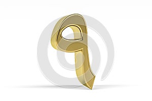 Golden Arabic numeral - three dimensional Arabic numeral on white background