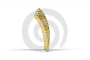 Golden Arabic numeral - three dimensional Arabic numeral on white background