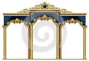 Golden arch portal Baroque blue gold arcade