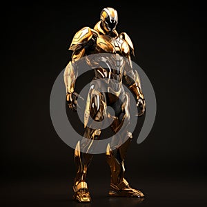 Golden Armor For Avengers Video Game: Vray Tracing, Elegant Figures, 8k Resolution photo