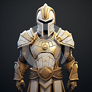 Golden Armored Knight: A Stunning 3d Render Art