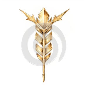 Golden Arrow Brooch: Realistic Fantasy Artwork With Crystalcore Design