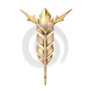 Golden Arrow Brooch: Realistic Fantasy Artwork With Crystalcore Design photo