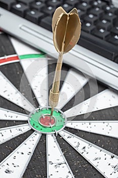 arrow dart in the middle of an dart board