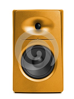 Golden audio speaker (sound studio monitor)