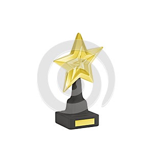 Golden award isolated on white background. 3d render