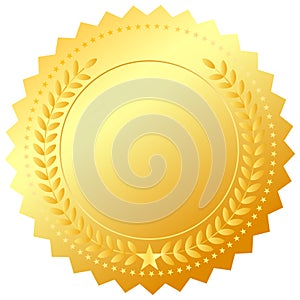 Golden award medal photo