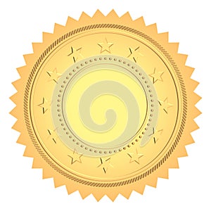 Golden Award Medal Blank Seal