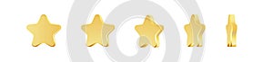 Golden award set. Set of rotating golden stars.