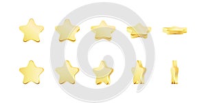 Golden award set. Set of rotating golden stars.