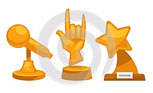 Golden awards for musicians and pop stars vector