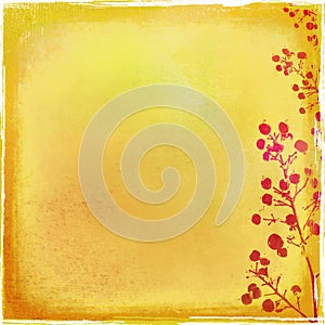 Golden backdrop with foliage stamp