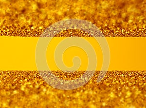 Golden background with bokeh effect, razfokus and sparkles, particles, glitter photo