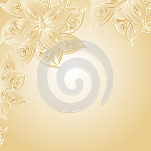 Golden background with floral ornament
