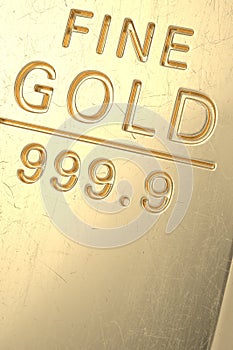 Golden background, Gold bars close up. 3D illustration