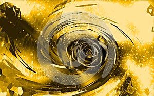 Golden background with rose