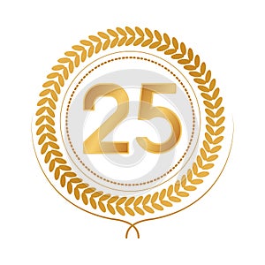 golden badge with number twentyfive