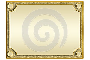 Golden banner on metallic background 3d illustration