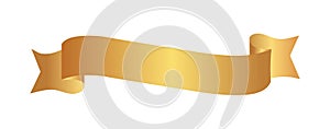 Golden banner vector illustration.Gold ribbon.