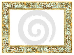 Golden Baroque Frame with light green patina