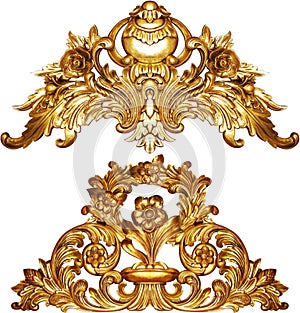 Golden baroque ornament design