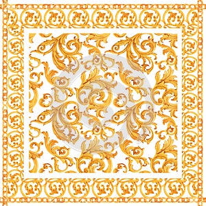 Golden baroque rich luxury vector pattern