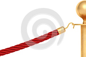 Golden barricade with red rope