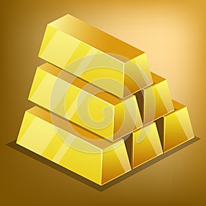 Golden bars. Vector illustration.