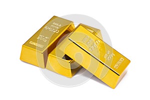 Golden Bars on White Background