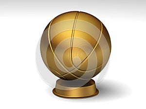 Golden basketball trophy